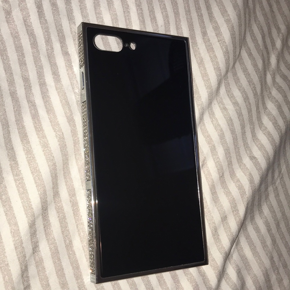 Luxury iphone case jet black with rhine stones